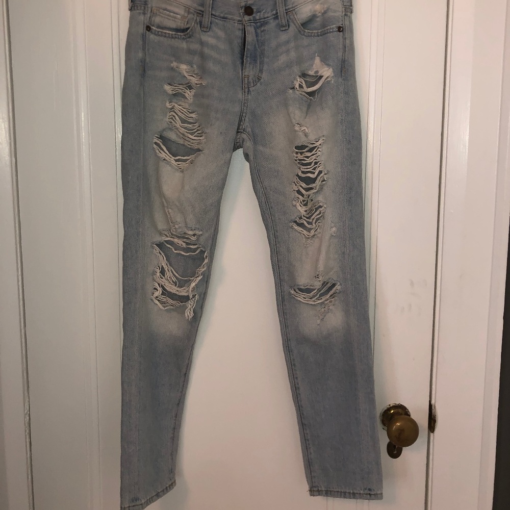 Abercrombie ripped boyfriend jeans